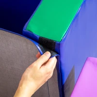 Qaba 7-piece Soft Play, Foam Climbing Blocks for Toddlers, Kids' Educational Climbing Crawling Toys, Kids Foam Play Set Stairs and Ramp, Multicolored(m-9)