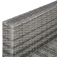 Outsunny 4 Piece Wicker Patio Furniture Set with Cushions, Outdoor Sectional Furniture with 2 Sofa, Loveseat, and Glass Top Coffee Table, Conversation Sofa Sets for Garden, Black(m-8)