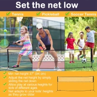 HOMCOM Portable and Foldable Badminton Tennis Net Set for Adult & Kids with Carrying Bag Height Adjustable Indoor Outdoor, Beach, Backyard Use(m-5)