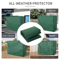 Outsunny 600D Oxford 3-Seater Patio Swing Cover Outdoor Swing Chair Cover Rain Protection Waterproof Anti-UV, Dark Green(m-4)