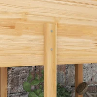 Outsunny Wooden Raised Planter Box with Drain Holes for Vegetables, Flowers, Outdoor Garden Bed, 45.3x21.7x31.5inch, Natural(m-9)