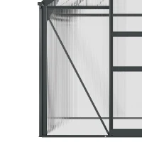 Outsunny Polycarbonate Greenhouse, Heavy Duty Outdoor Aluminum Walk-in Green House Kit Vent Door, 6.2'x6.2'x6.6' Gray(m-9)