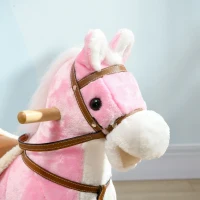 Qaba Rocking Horse Toddler Ride On Horse with Sound Saddle, Pink(m-8)