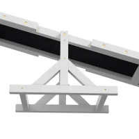 PawHut Wooden Dog Agility Seesaw for Training and Exercise, White(m-8)
