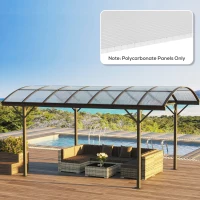 Outsunny 14 Pieces Twin-Wall Polycarbonate Panels Waterproof UV Protected Polycarbonate Greenhouse Panels, 4' x 2' x 0.16", Clear(m-10)