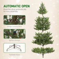 HOMCOM 9ft Artificial Sparse Christmas Tree with Steel Stand and 4306 Tips for Home Office Holiday(m-6)