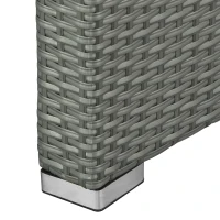 Outsunny 6-Piece Outdoor Rattan Patio Sectional Sofa Set with 3-Seat Couch, 2 Recliners, 2 Ottoman Footrests, & Coffee Table Conversation Set, Light Gray(m-9)