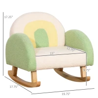 Qaba Kids Sofa, Rocking Toddle Sofa Chair, Gift for 18-36 months, Green(m-3)