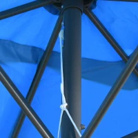 Outsunny 6.5x10ft Patio Umbrella, Rectangle Market Umbrella with Aluminum Frame and Crank Handle, Garden Parasol Outdoor Sunshade Canopy, Blue(m-9)