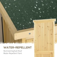 Outsunny 3' x 5' Wooden Garden Storage Shed, Sheds & Outdoor Storage with Asphalt Roof & 2 Large Wood Doors with Lock, Natural(m-4)