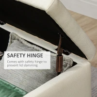 HOMCOM 30" Square Storage Ottoman, Upholstered Ottoman Coffee Table with Lift Top, Button Tufted and Wood Legs, Accent Footstool for Living Room, Cream White(m-8)