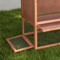 PawHut 2 Tier Rabbit Hutch Outdoor Bunny House Guinea Pig Cage with Removable Tray, Ramp, Asphalt Roof(m-9)