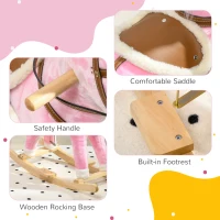 Qaba Rocking Horse Toddler Ride On Horse with Sound Saddle, Pink(m-7)