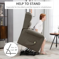 HOMCOM Lift Chair for Elderly, Power Chair Recliner with Footrest, Remote Control, Side Pockets for Living Room, Brown(m-7)