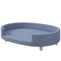 PawHut Dog Couch for Large Dogs with Removable Top, Washable Cover, Blue(m-1)