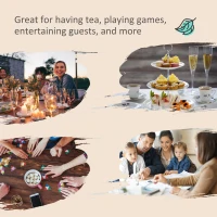 Outsunny 8 Pieces Patio Furniture Set with 9Ft Patio Umbrella, Outdoor Dining Table and Chairs, Light Mixed Brown(m-7)