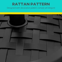 Outsunny 40lbs. Concrete Umbrella Base with Rattan Effect, Heavy Duty Parasol Stand for Outdoor Patio Umbrella, Black(m-6)