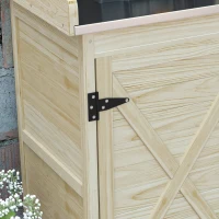 Outsunny Wooden Potting Bench with Storage, Sink, Water Tap for Backyard, Patio, Balcony, Natural(m-9)