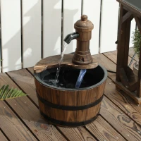 Outsunny Outdoor Fountain, Garden Water Fountain with Electric Pump for Porch, Deck, Yard, Carbonized(m-8)