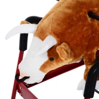 Qaba Kids Spring Rocking Horse Rodeo Bull Style with Realistic Sounds for Children over 3 Years Old(m-8)