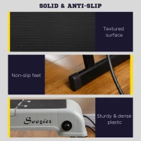 Soozier Multipurpose Workout Bench, Adjustable Stepper Deck with Resistance Ropes, Incline and Decline, Foldable Weight Bench for Home Gym Aerobic & Strength Training(m-7)