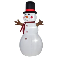 HOMCOM 6ft Christmas Inflatables Outdoor Decorations Snowman, Blow-Up Yard Christmas Decor with LED Lights Display(m-11)