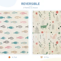 Qaba Foldable Baby Play Mat Educational Reversible XPE Floor Mat Heat-Insulating Crawling Toddler Foam Mat Portable Picnic Carpet Exercise Workout Mat for Indoor & Outdoor 79" x 59"(m-4)