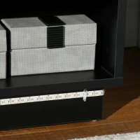 HOMCOM LED Nightstand, Bedside Table with LED Lights, Drawer, 2 Shelves, Remote, Side Table for Living Room, Bedroom(m-10)