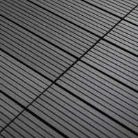 Outsunny 11 Pcs Plastic Interlocking Deck Tiles, 12" x 12" Non-slip Flooring Tiles for Indoor Outdoor Patio Balcony, Grey(m-10)