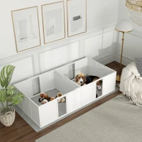 PawHut Whelping Box for Dogs and Puppies, Dog Birth Supplies Indoor w/ Adjustable Height Doors, for Medium Sized Dogs(m-1)