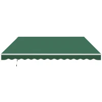 Outsunny 12' x 10' Retractable Awning Patio Awnings Sun Shade Shelter with Manual Crank Handle, 280g/m² UV & Water-Resistant Fabric and Aluminum Frame for Deck, Balcony, Yard, Green(m-11)