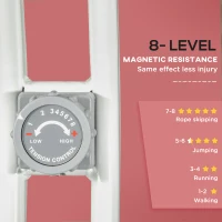 Soozier Foldable Magnetic Exercise Bike Indoor Stationary Upright Fitness Cycling Bike, 8 Level Quiet Magnetic Resistance, Pink(m-6)