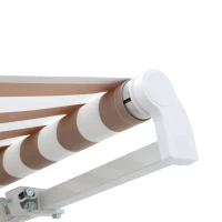 Outsunny 12' x 8' Retractable Awning Patio Awnings Sun Shade Shelter with Manual Crank Handle, 280g/m² UV & Water-Resistant Fabric and Aluminum Frame for Deck, Balcony, Yard, Beige(m-8)