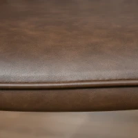 HOMCOM Retro Dining Chair Set of 2, PU Leather Upholstered Side Chairs for Kitchen Living Room with Metal Legs, Brown(m-9)
