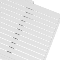 Outsunny Expandable Patio Table, Outdoor Dining Table for 4-6 with Aluminum Frame for Garden, Lawn, Balcony Terrace, White(m-8)