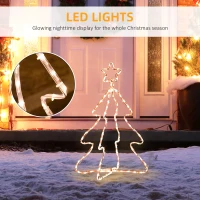 Outsunny 30" Outdoor LED Christmas Tree Rope Lights, LED Outdoor Christmas Decoration with Ground Stakes, Warm White(m-5)