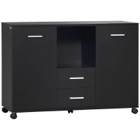 Vinsetto Multifunction Office Filing Cabinet Printer Stand with 2 Drawers, 2 Shelves, & Smooth Counter Surface, Black(m-1)