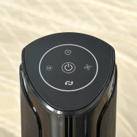 HOMCOM Freestanding Tower Fan Cooling for Home Bedroom with 3 Speed, 12h Timer, Oscillating, Tilt, LED Panel, Remote Controller, Black(m-9)