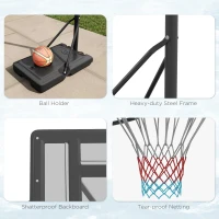 Soozier Portable Basketball Hoop, 7.5-10FT Height Adjustable Swimming Pool Basketball Goal with 43.25" Backboard, Wheels and Fillable Base, for Youth & Adults(m-7)