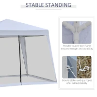 Outsunny 10'x10' Outdoor Canopy Tent, Slant Leg Sun Shelter with Mesh Sidewalls, Patio Tents for Parties, Grey(m-5)