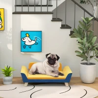 PawHut Dog Sofa Bed for Small Dogs with Soft Cushion, Washable Cover & Non-Slip Foot Pads, Orange(m-2)