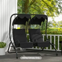 Outsunny 84A-052 Series 2-Seater Swing Canopy Replacement Top Cover, Black(m-2)