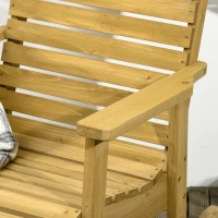 Outsunny Wooden Outdoor Rocking Chair, Traditional Slatted Wood Rocker Chair with Armrests and High Backrest for Indoor & Outdoor, Light Brown(m-7)