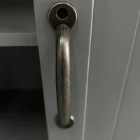 HOMCOM 4-Door Storage Cabinet Multi-Storey Large Space Pantry with Adjustable Shelves Grey(m-9)