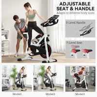 Soozier 18 lb Flywheel Indoor Stationary Bike with LCD Monitor, Adjustable Height & Resistance, & Pedal Cage(m-7)