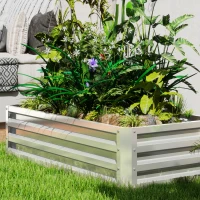 Outsunny Galvanized Raised Garden Bed, Outdoor Planter Box for Vegetables, Flowers, Herbs, 4' x 2' x 1', Silver(m-10)