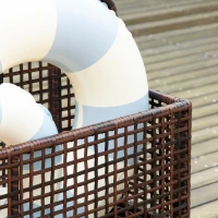 Outsunny Pool Float Storage, Pool Caddy, with Wheels, 43.25" L x 22.5" W x 28" H, Mixed Brown(m-7)