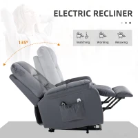 HOMCOM Vibration Massage Lift Recliner Chair with Heat, Gray(m-5)