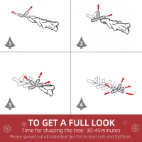 HOMCOM 7.5' Tall Unlit Snow Flocked Pine Artificial Christmas Tree with Realistic Branches, Green(m-5)