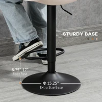 HOMCOM Adjustable Bar Stools, Swivel Bar Height Chairs Barstools Padded with Back for Kitchen, Counter, and Home Bar, Set of 4, Cream White(m-7)